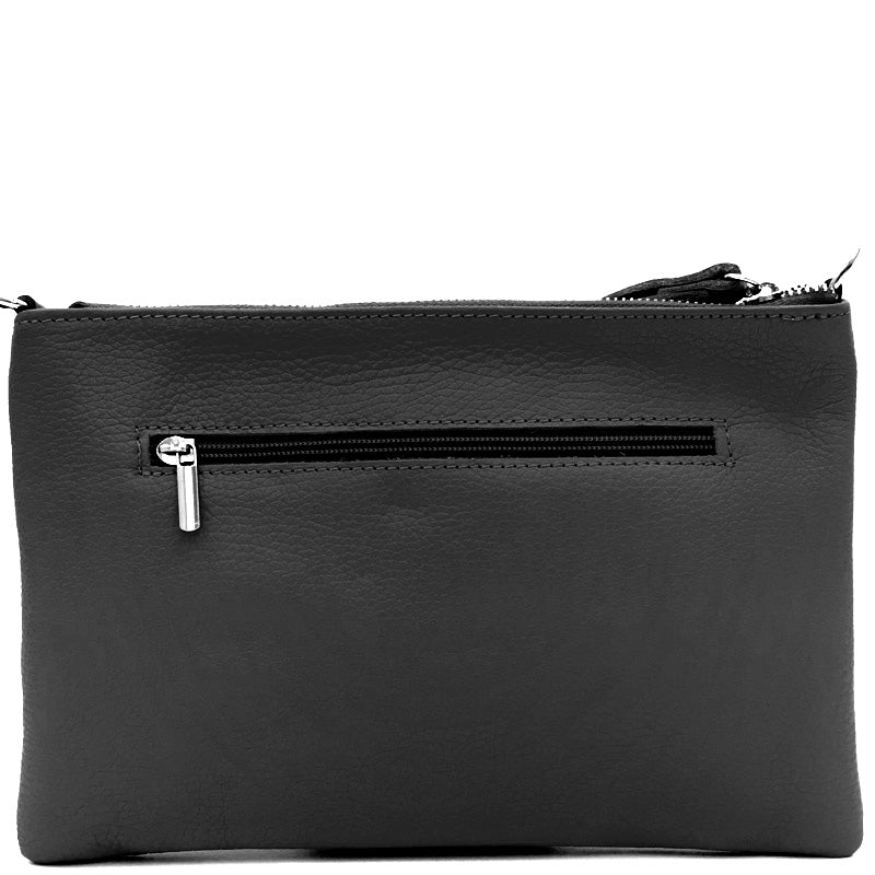 (a) Your Bag Heaven Wrist Clutch Crossbody Shoulder Bag Black Leather