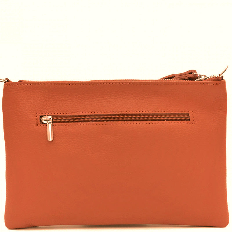 (a) Your Bag Heaven Wrist Clutch Crossbody Shoulder Bag Bag Orange Leather