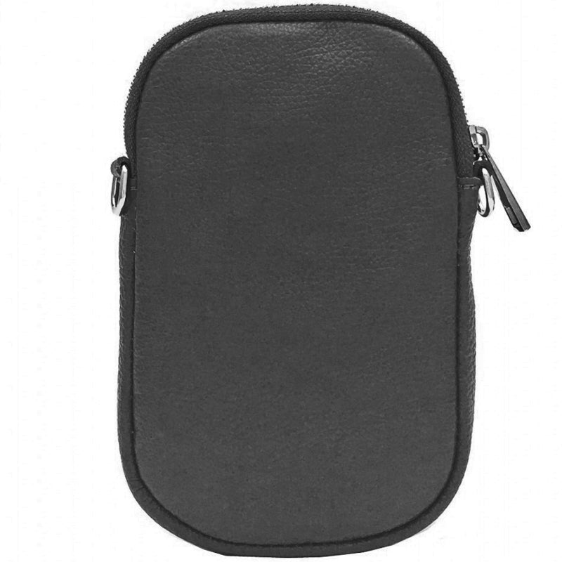 (a5) Your Bag Heaven Dark Tan Leather Crossbody Shoulder Bag Phone Bag