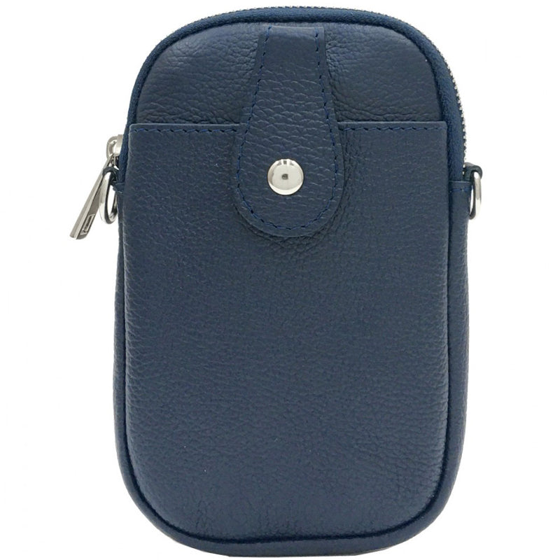 (a3) Your Bag Heaven Navy Blue Leather Crossbody Shoulder Bag Phone Bag