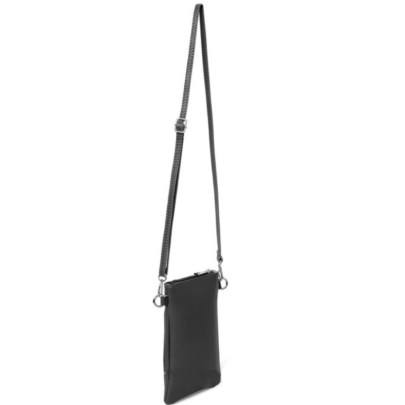 (a3) Your Bag Heaven Black Leather Crossbody Shoulder Bag