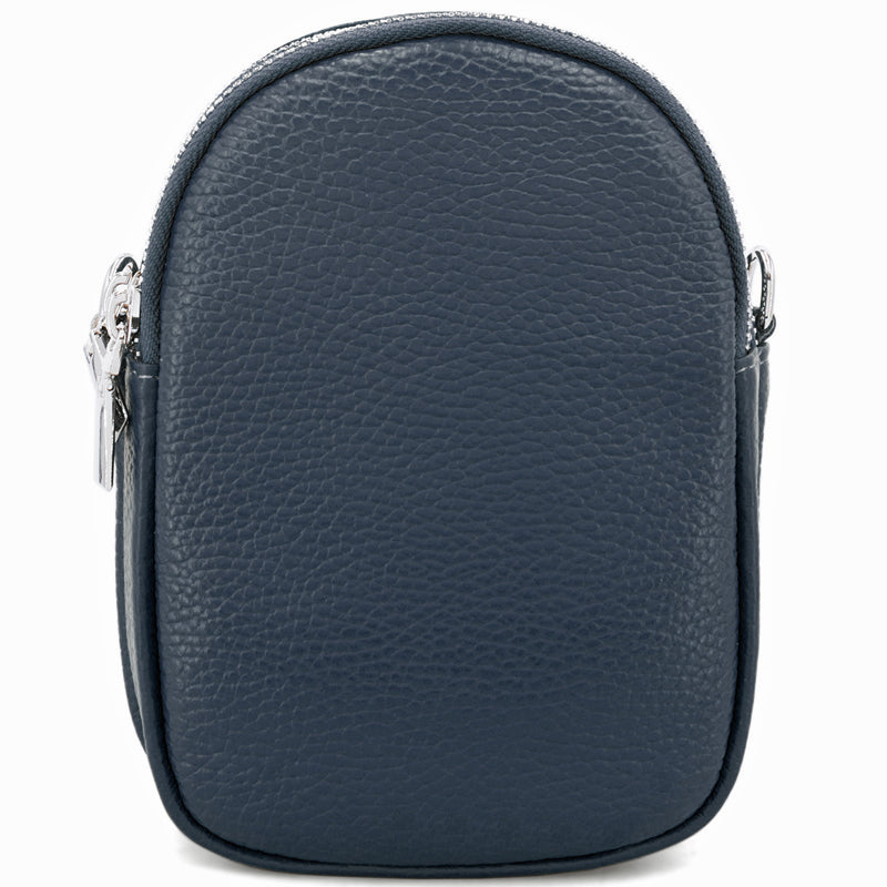 (b3) Your Bag Heaven Navy Blue Leather Crossbody Shoulder Bag