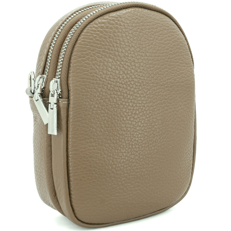 (c1) Your Bag Heaven Taupe Leather Crossbody Shoulder Bag