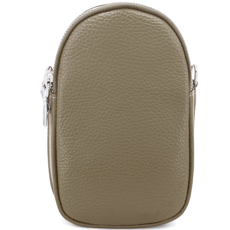 (b3) Your Bag Heaven Taupe Leather Crossbody Shoulder Bag