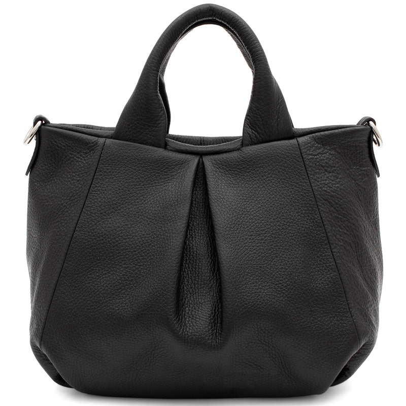 (a) Your Bag Heaven Black Leather Crossbody Shoulder Grab Bag
