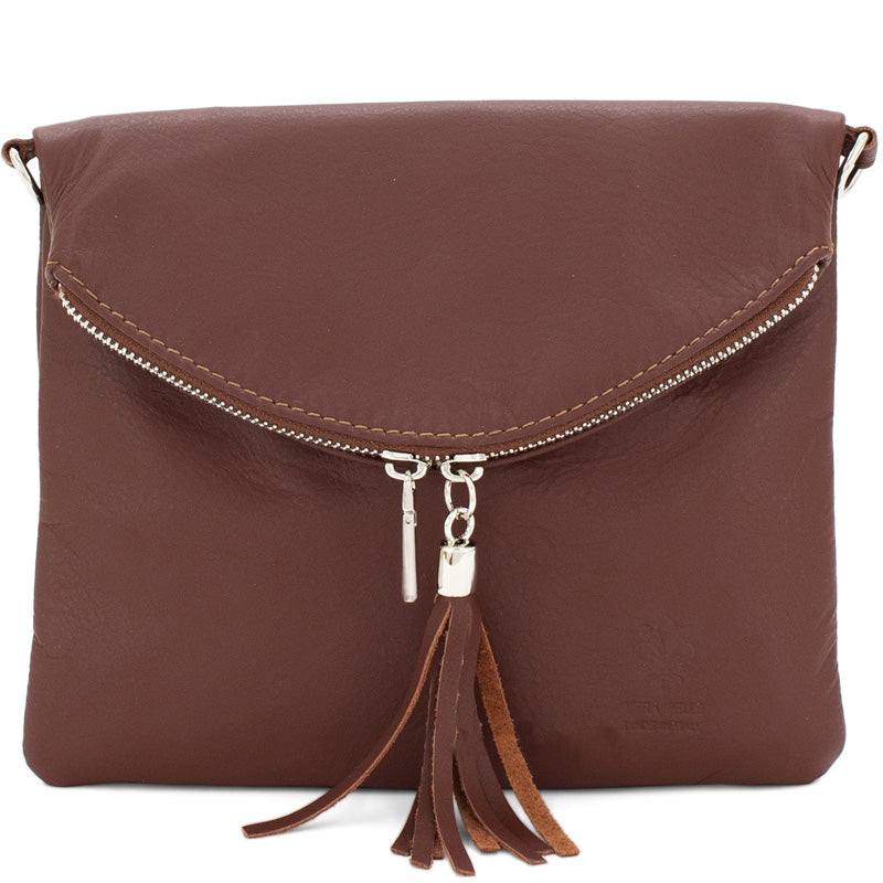 (a3) Your Bag Heaven Brown Leather Crossbody Shoulder Bag