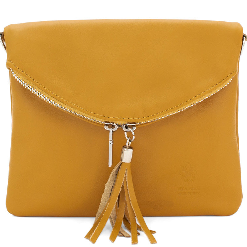 (a3) Your Bag Heaven Mustard Leather Crossbody Shoulder Bag