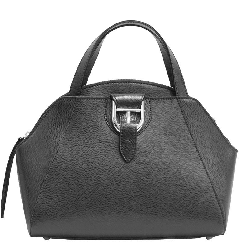 Your Bag Heaven Premium Leather Black Grab Bag Crossbody Shoulder Bag