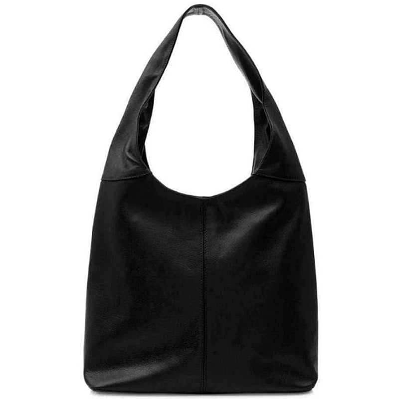 (b) Your Bag Heaven Black Leather Shoulder Hobo Bag
