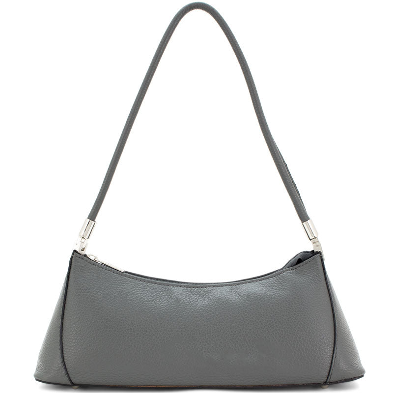 (b1) Your Bag Heaven Dark Grey Leather Three Quarter Shoulder Bag