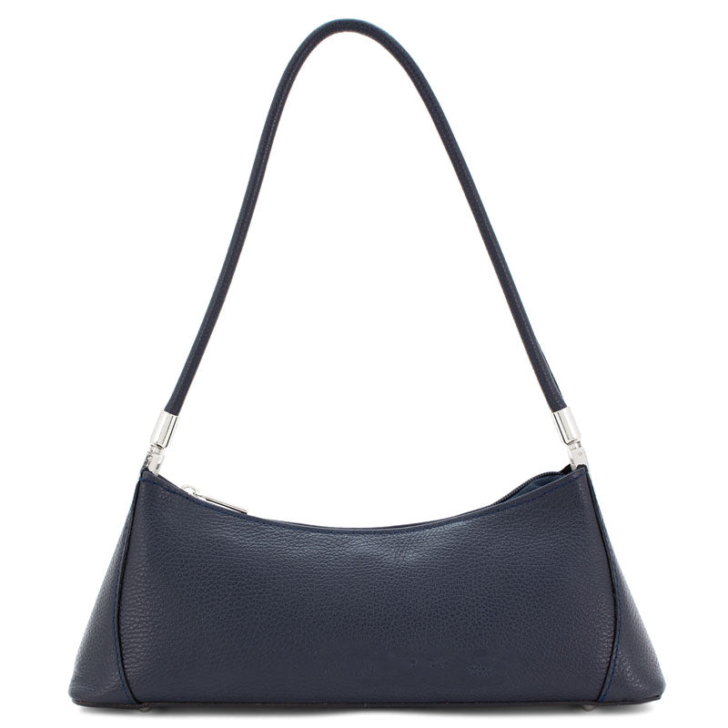 (b7) Your Bag Heaven Navy Blue Leather Three Quarter Shoulder Bag