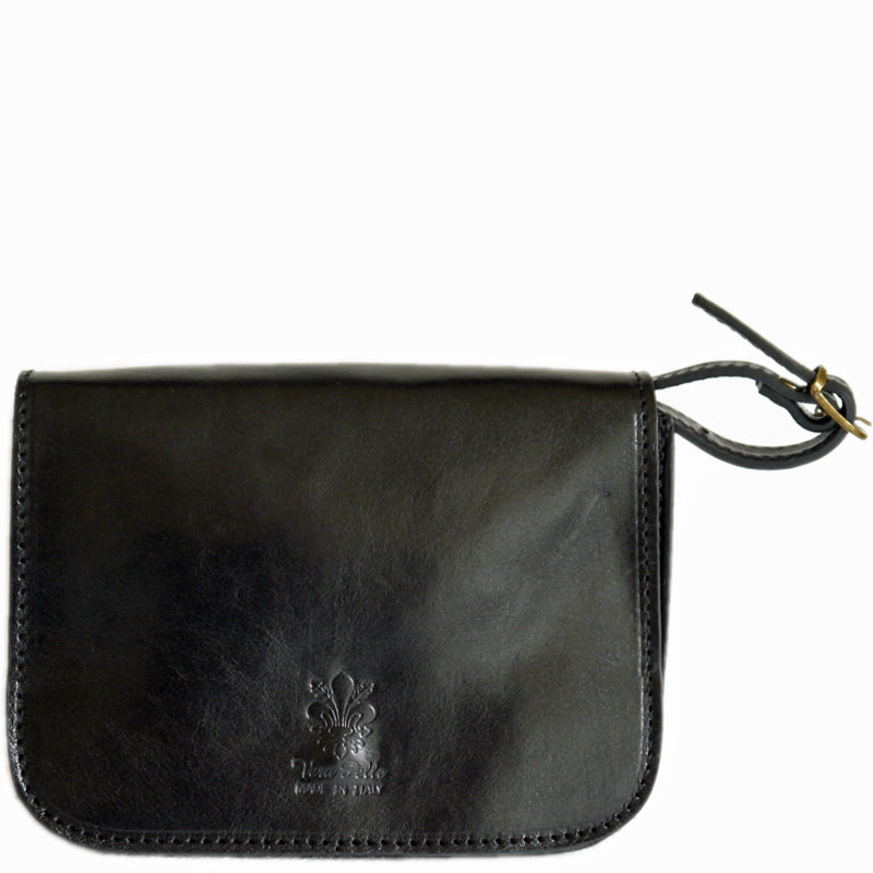 (a) Your Bag Heaven Black Leather Crossbody Shoulder Bag