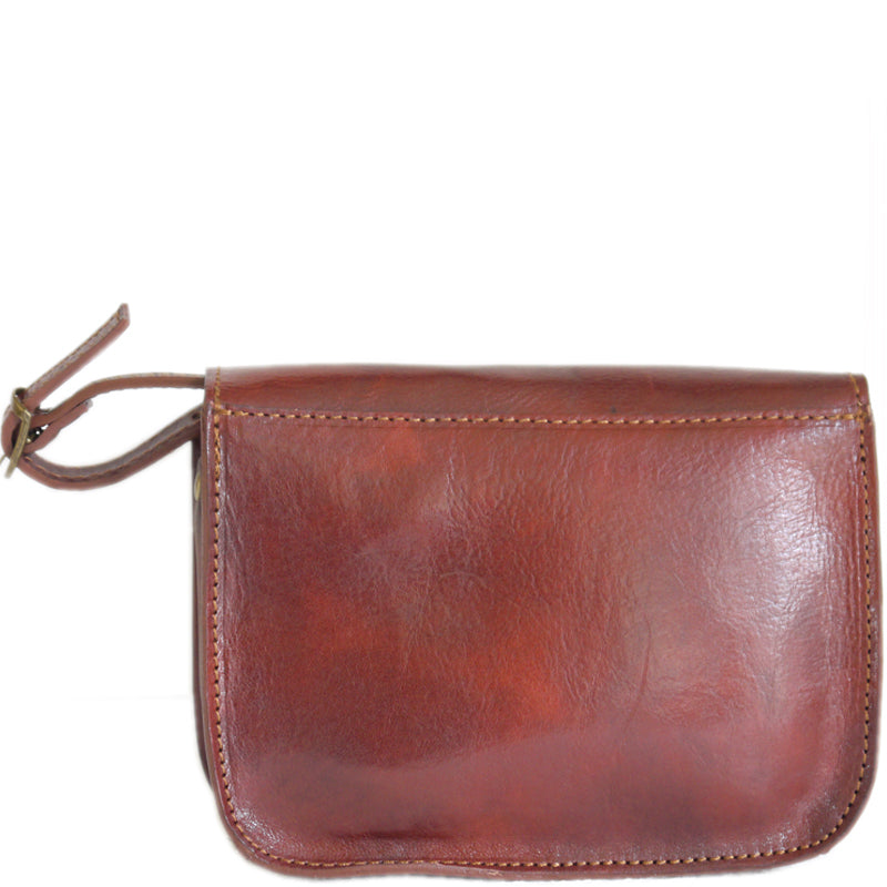 (a) Your Bag Heaven Brown Leather Crossbody Shoulder Bag