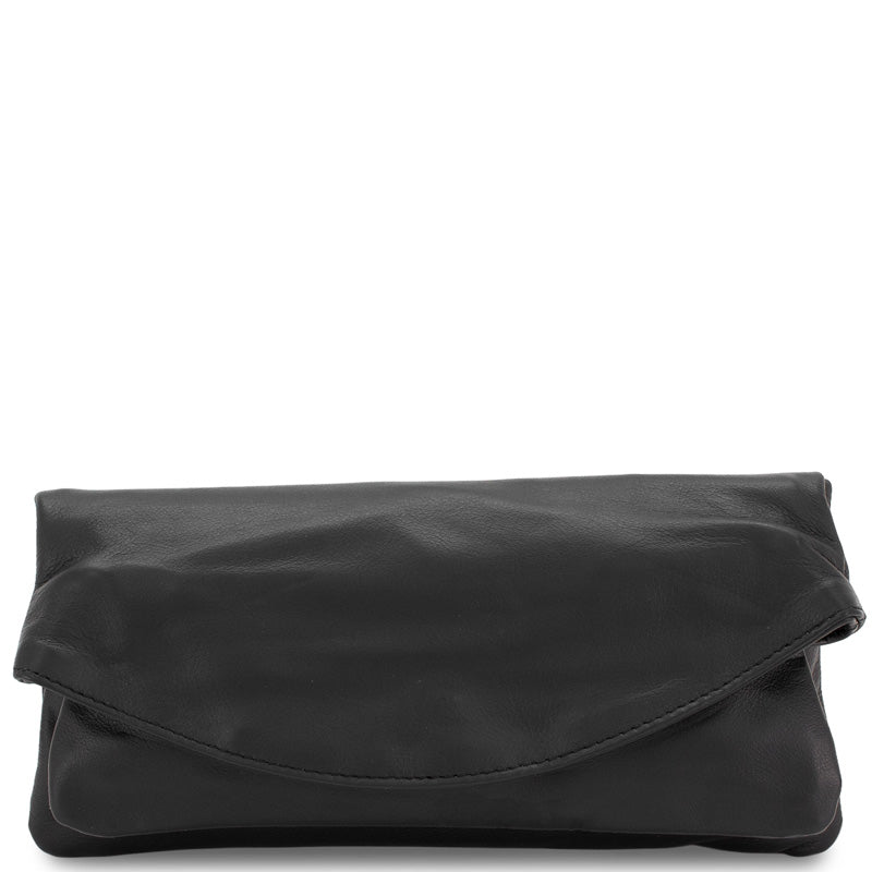 Your Bag Heaven (bc) Black Soft Leather Clutch Bag Crossbody Shoulder Bag