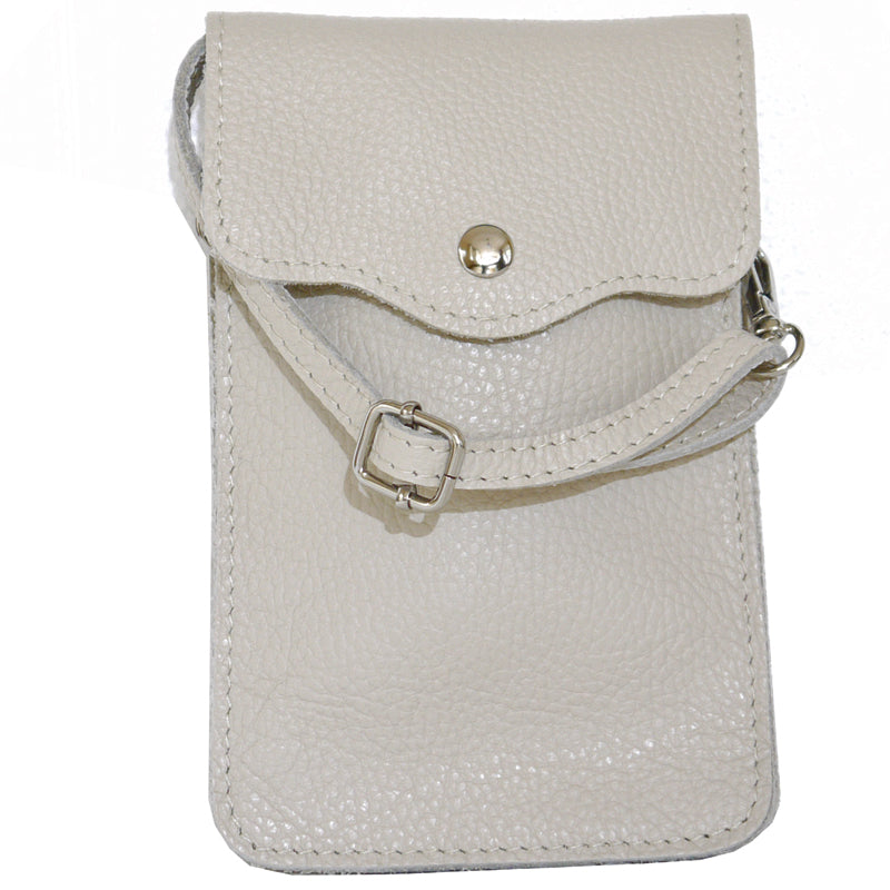 Your Bag Heaven Beige Leather Crossbody Shoulder Bag Phone Bag