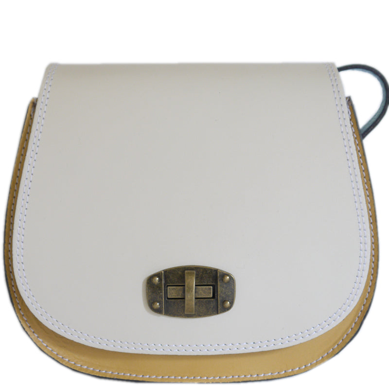 (a1a) Your Bag Heaven Cream Multi Leather Crossbody Shoulder Bag