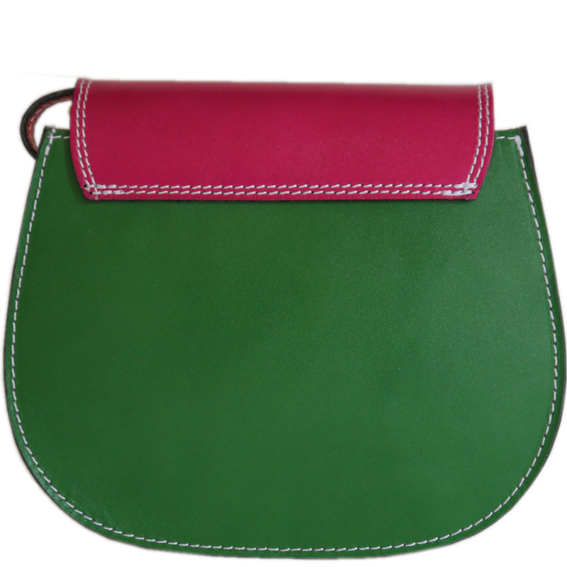 Your Bag Heaven Fuschia Pink Multi Leather Crossbody Shoulder Bag