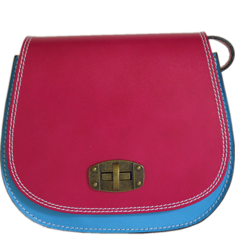 (a2) Your Bag Heaven Fuschia Pink Multi Leather Crossbody Shoulder Bag