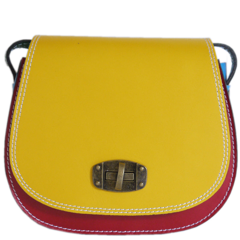(a1a) Your Bag Heaven Mustard Yellow Multi Leather Crossbody Shoulder Bag