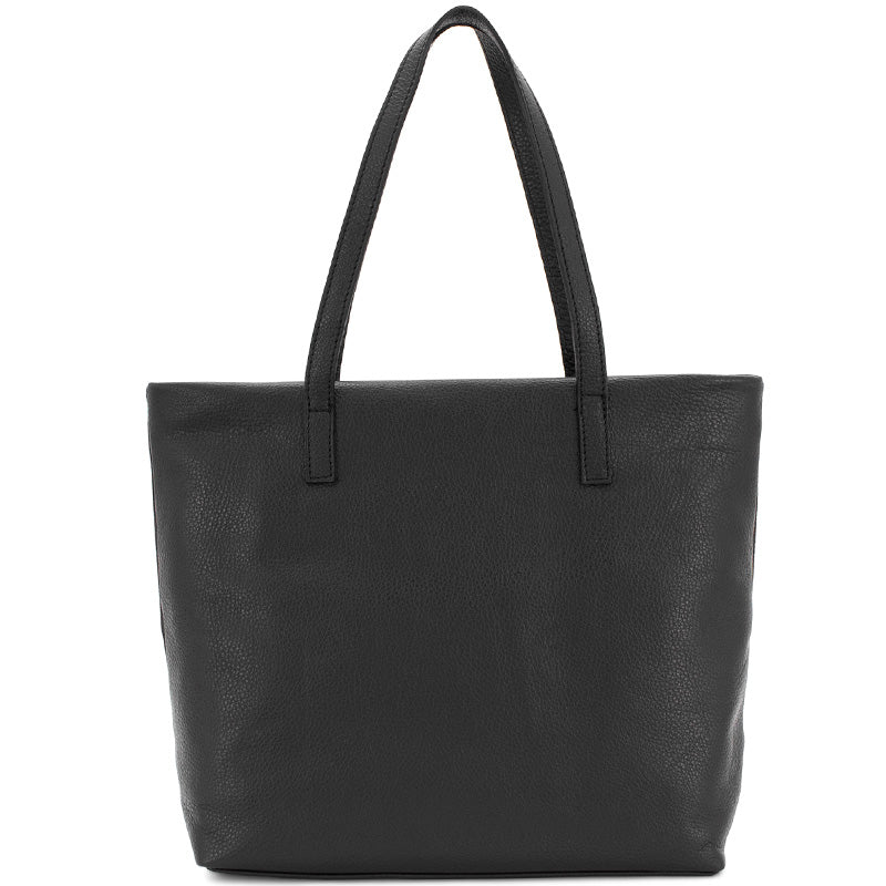 (a1) Your Bag Heaven Black Leather Shoulder Bag Tote Shopper Bag Work Bag