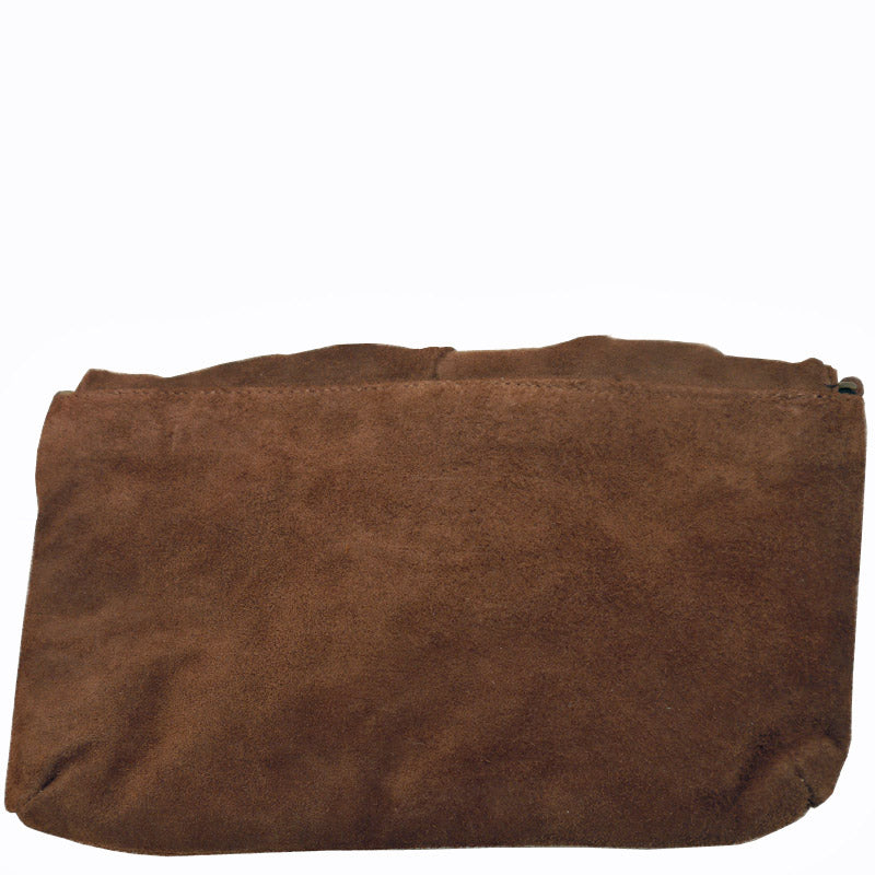 Your Bag Heaven (da) Conker Suede Clutch Bag Cross Body Shoulder Bag