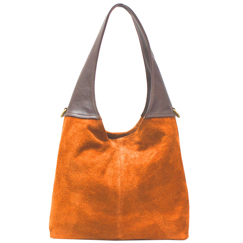 Your Bag Heaven (bh) Crossbody Shoulder Hobo Bag Orange Suede Leather