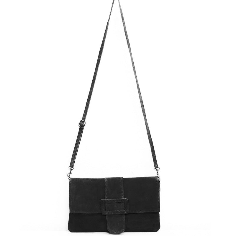 Your Bag Heaven (d) Suede Black Clutch Bag Cross Body Shoulder Bag