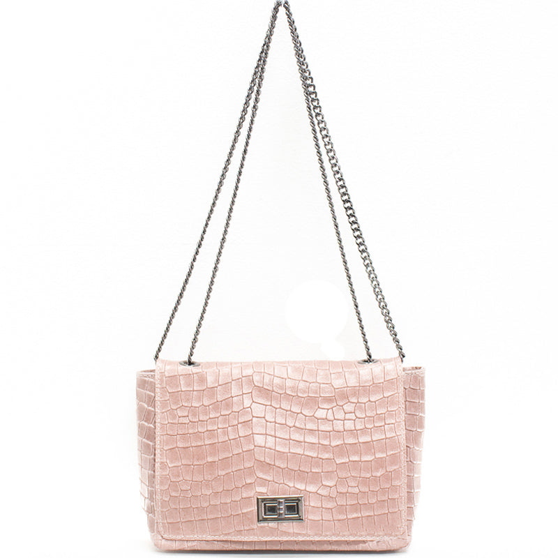 (b8) Your Bag Heaven Pink Leather Crossbody Shoulder Bag