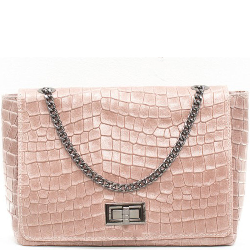 (b8) Your Bag Heaven Pink Leather Crossbody Shoulder Bag