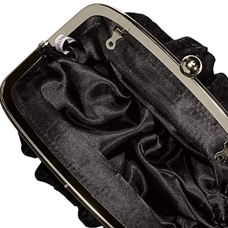 Your Bag Heaven a6d Black Velvet Clutch Bag Evening Bag Shoulder Bag