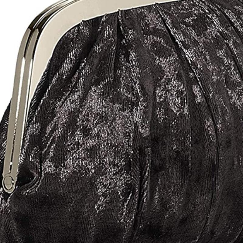 (b) Your Bag Heaven Black Velvet Clutch Bag Evening Bag Shoulder Bag