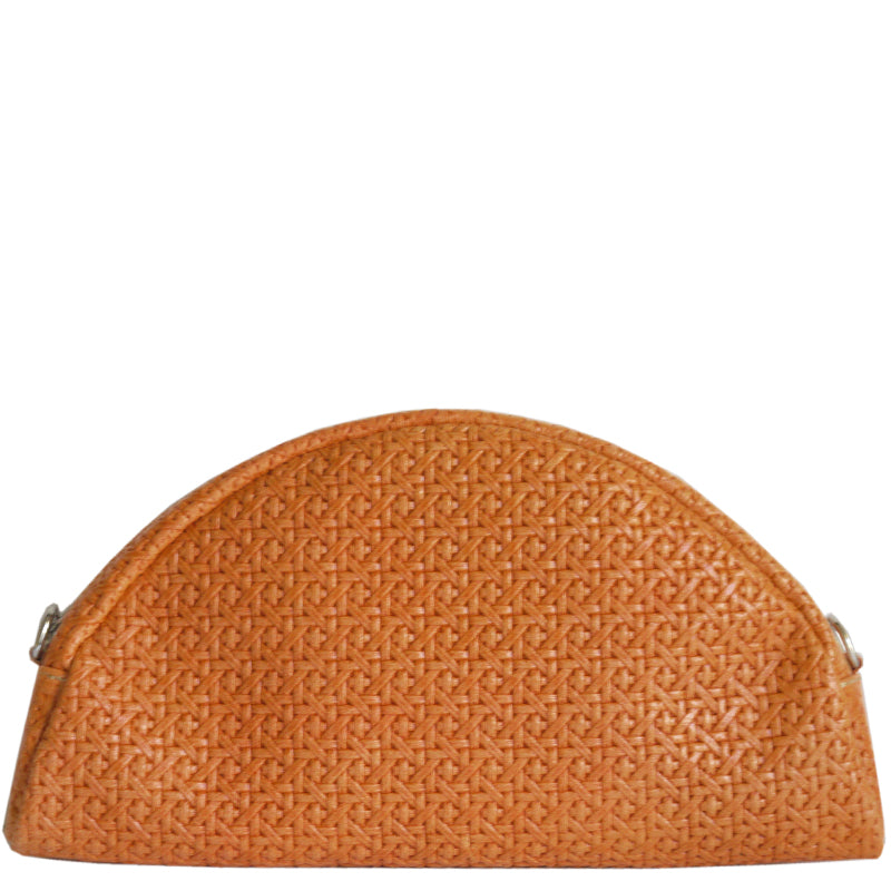 (a2) Your Bag Heaven Wrist Clutch Crossbody Shoulder Bag Orange Leather