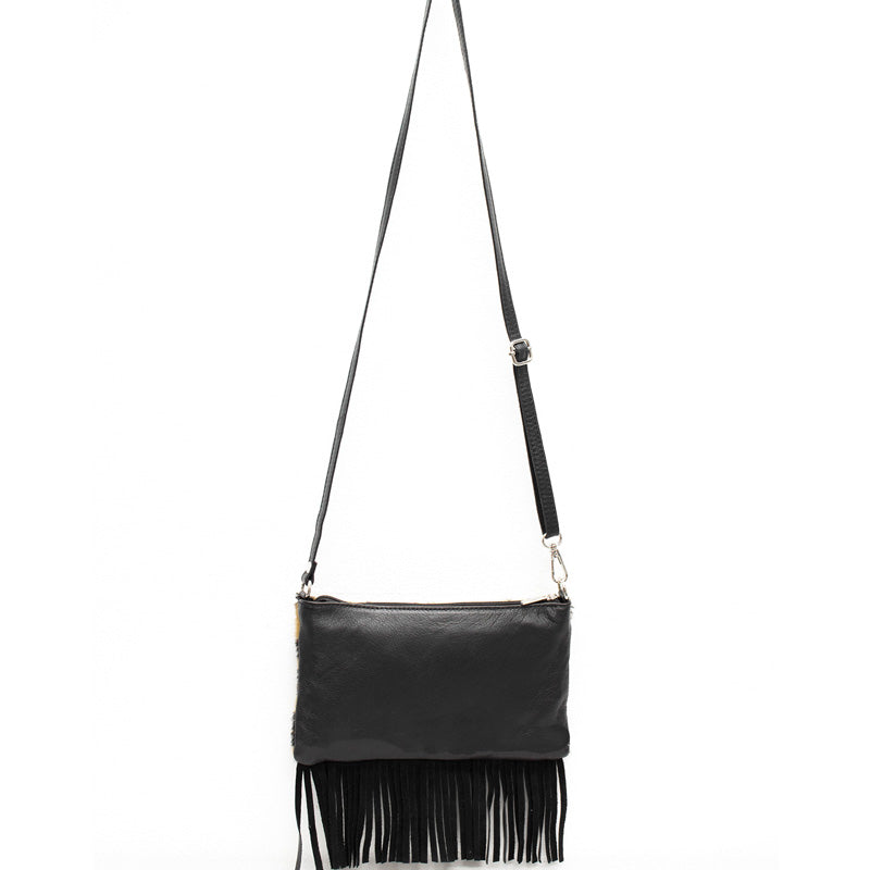Your Bag Heaven (d) Black Leather Clutch Crossbody Shoulder Bag