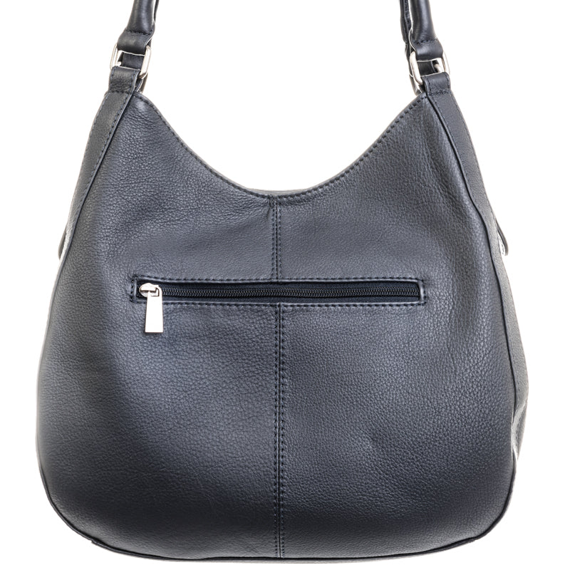 Nova Leathers (a) Navy Blue Soft Leather Three Quarter Shoulder Bag