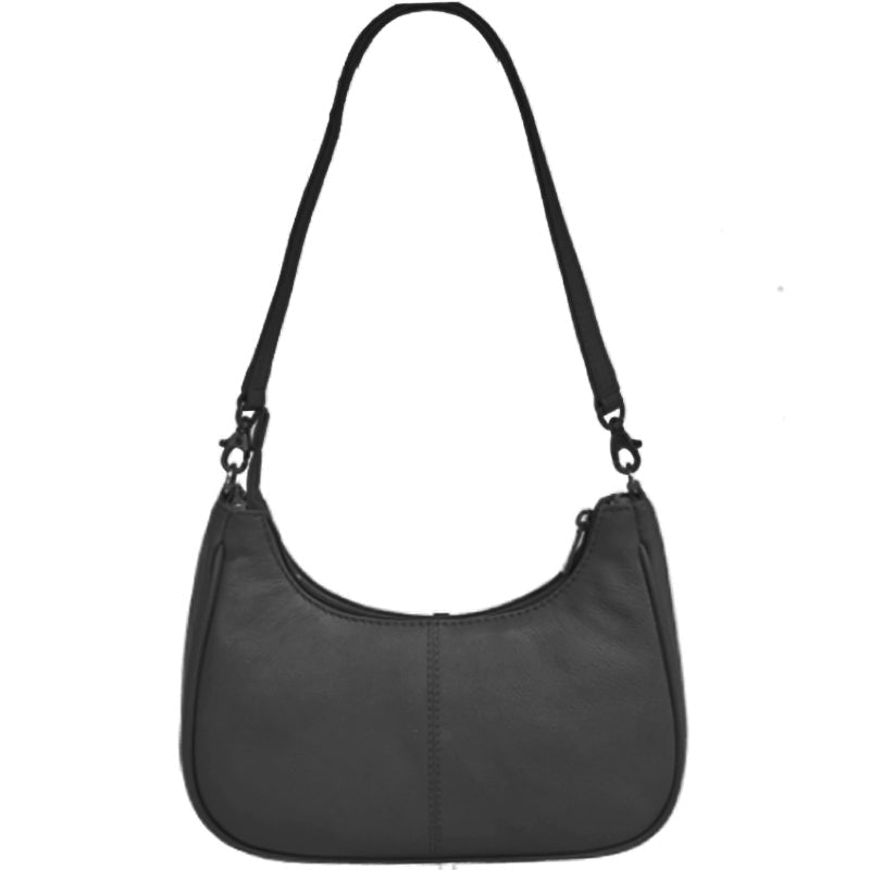 Nova Leathers (a1) Black Soft Leather Crossbody Shoulder Bag