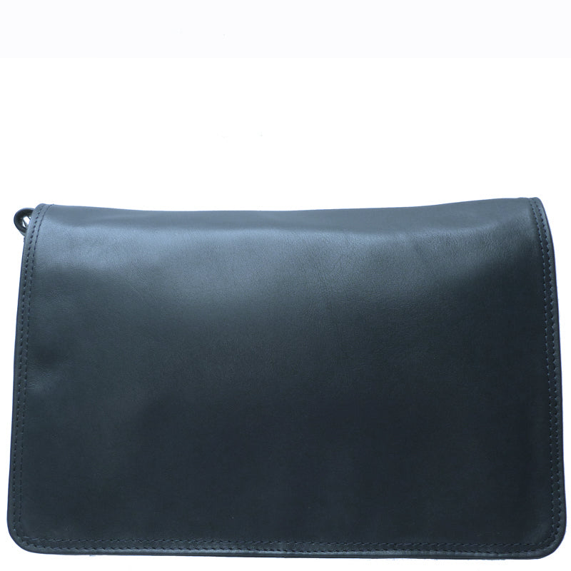 Nova Leathers Dark Navy Blue Soft Leather Crossbody Shoulder Bag
