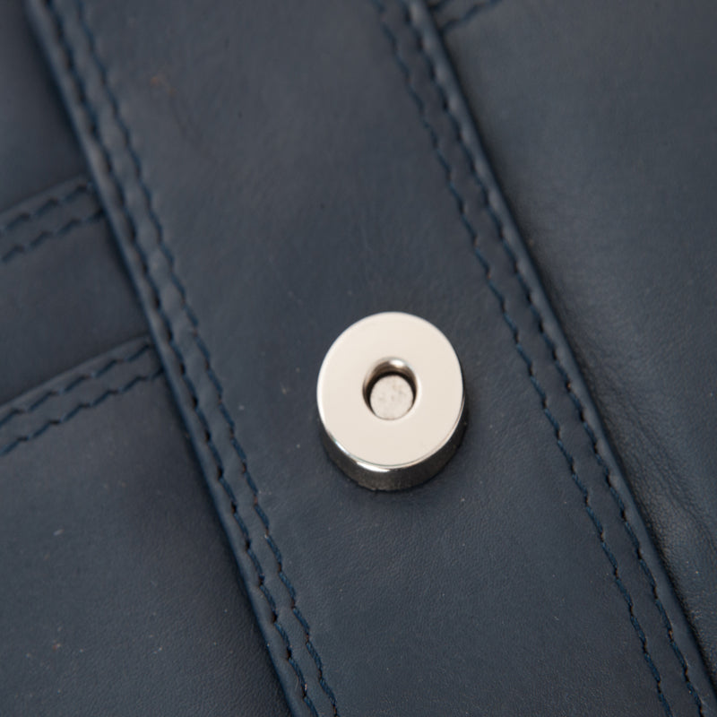 (a) Nova Leathers Navy Blue Soft Leather Crossbody Shoulder Bag