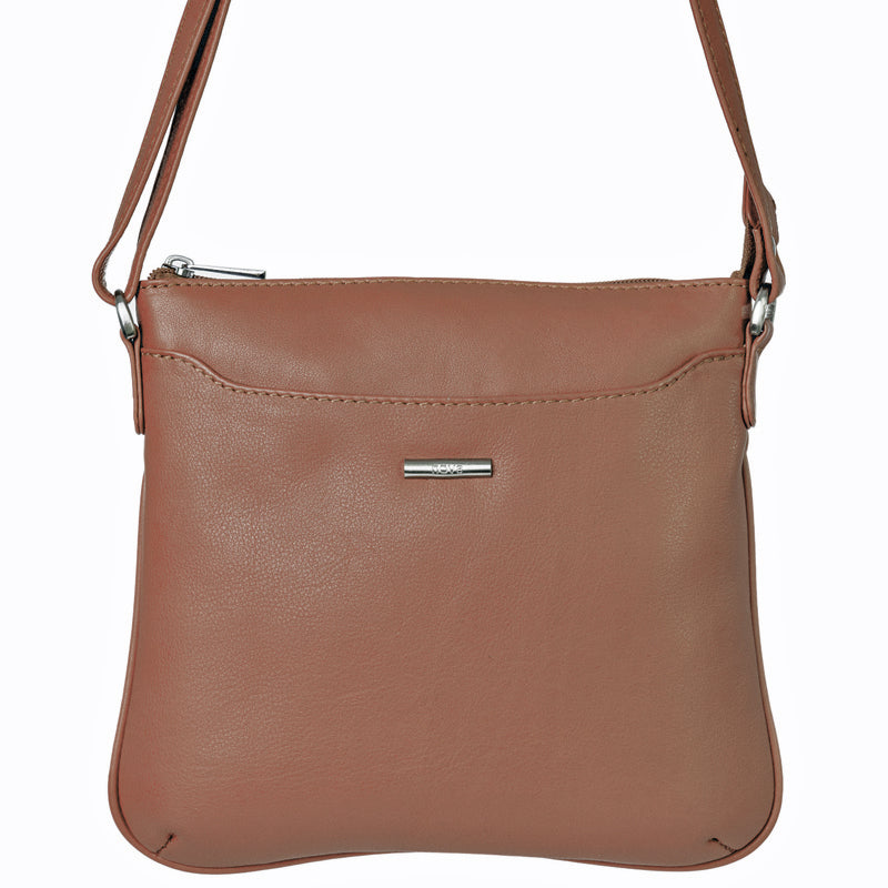 Nova Leathers (a4) Tan Soft Leather Crossbody Shoulder Bag