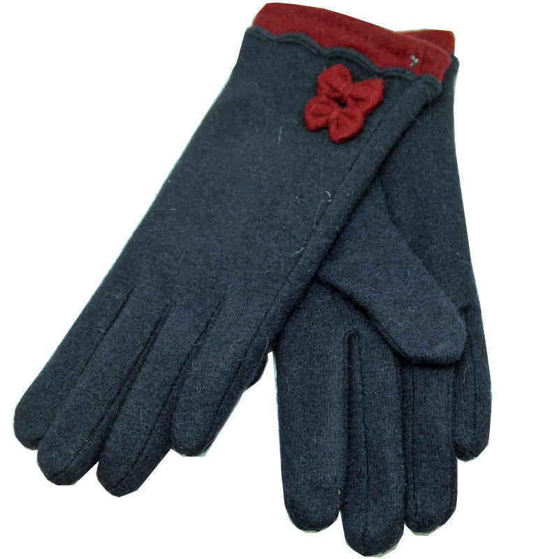 Bag Heaven (a1) Navy Red Bow Ladies Gloves