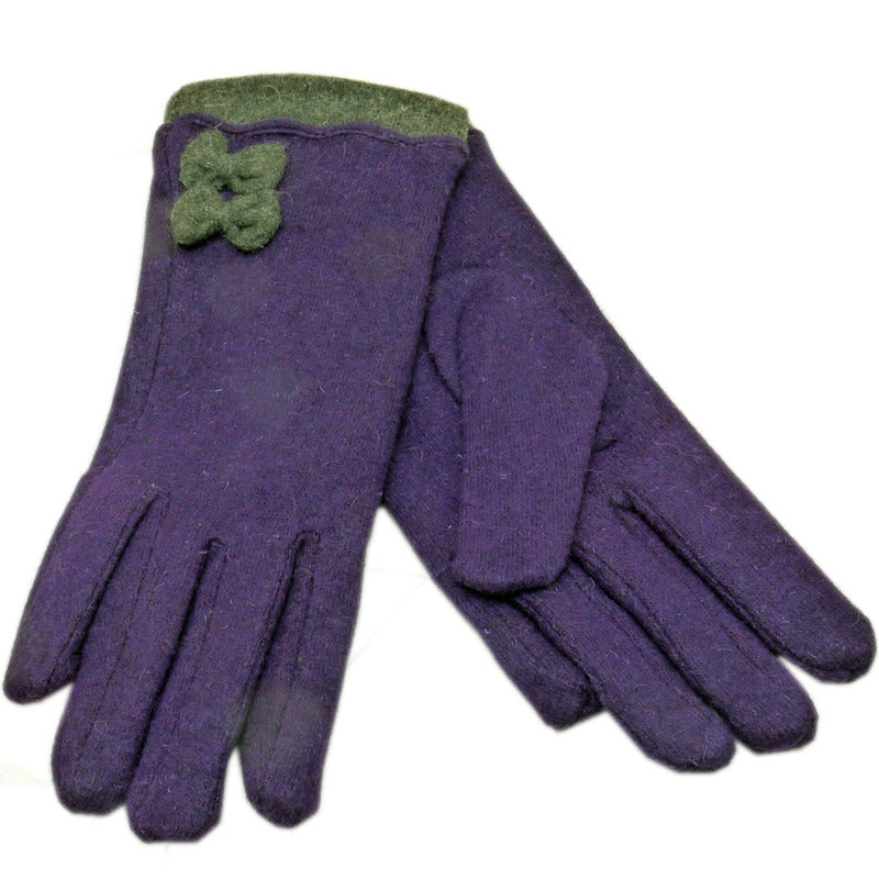 Bag Heaven (a1) Purple Grey Bow Ladies Gloves