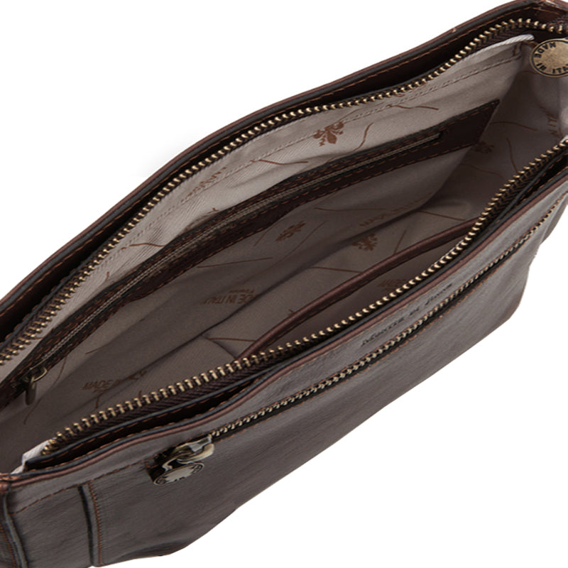 (a) Your Bag Heaven Premium Collection Tan Leather Crossbody Shoulder Bag