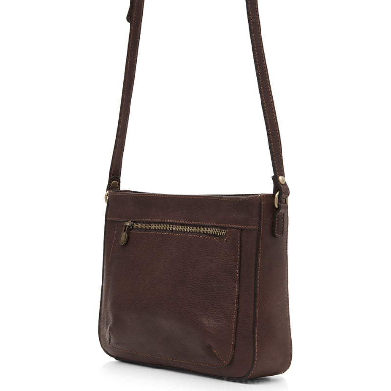 (a) Your Bag Heaven Premium Collection Tan Leather Crossbody Shoulder Bag