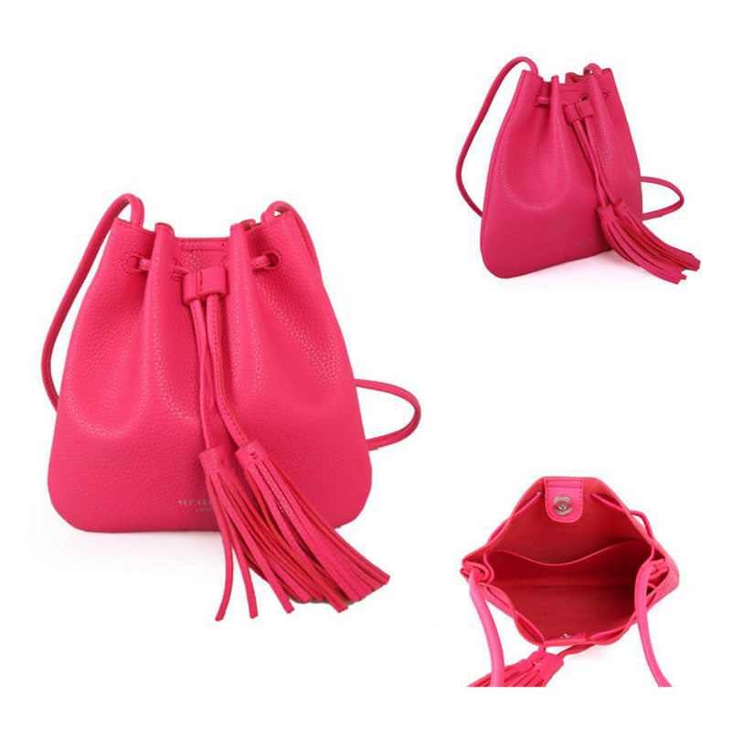 Red Cuckoo (b2) Fuchsia Pink Vegan Shoulder Bag Drawstring Bag