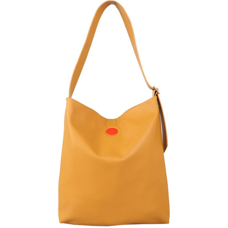 a Red Cuckoo Yellow Vegan Shoulder Tote Shopper Bag