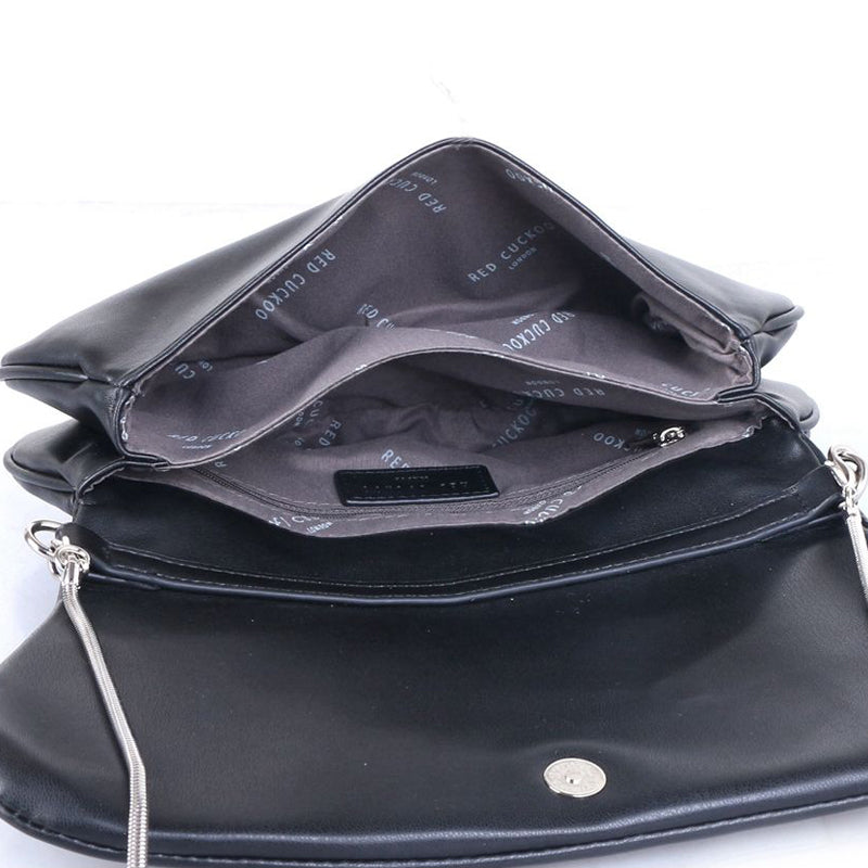 a1 Red Cuckoo Black Vegan Clutch Bag Shoulder Bag