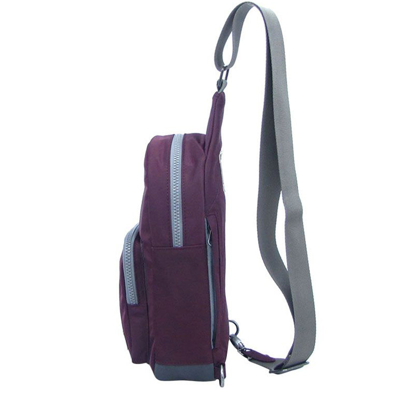 Roka Willesden Plum Crossbody Chest Pack Shoulder Bag Vegan Sustainable Product