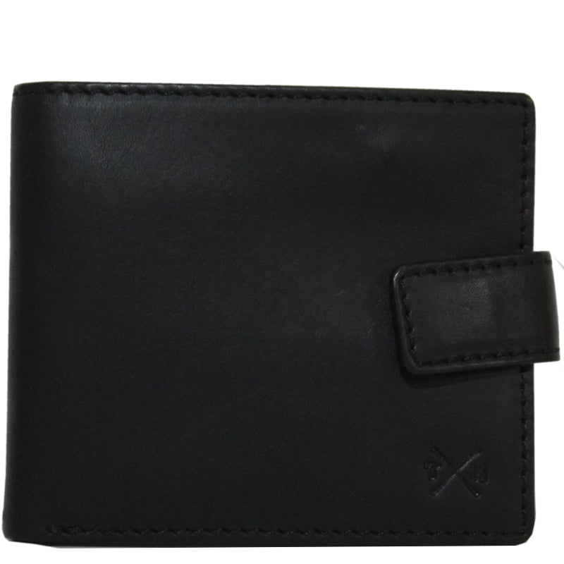 Yoshi (c6) T H Black Leather Men's Bi-Fold Wallet