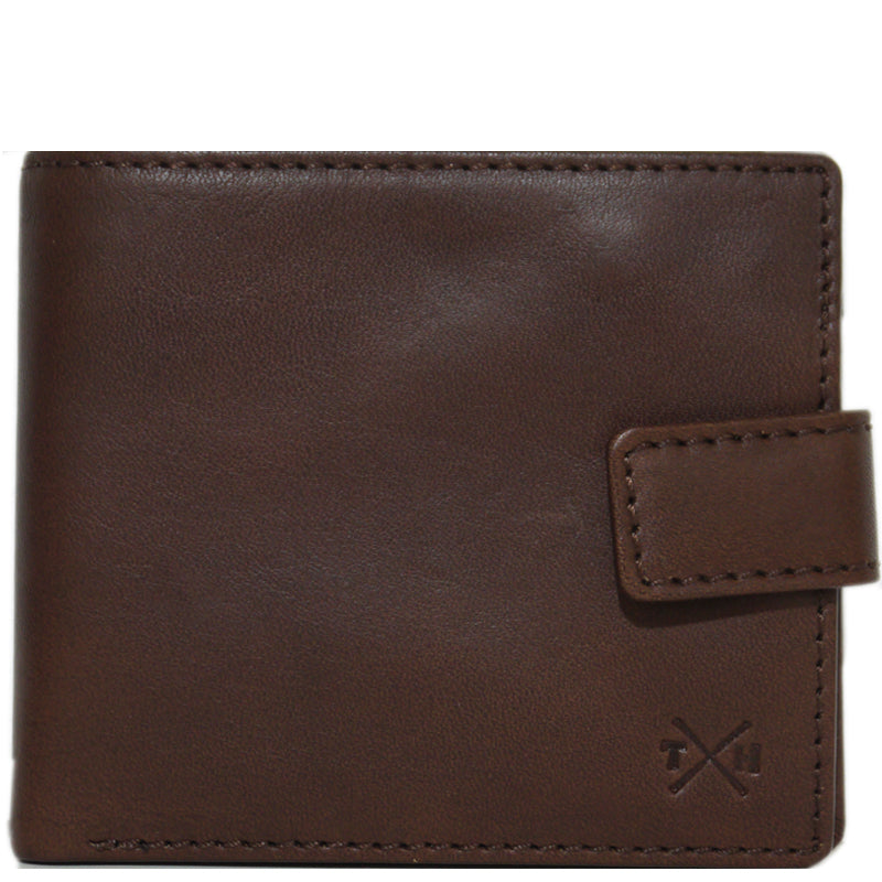 Yoshi (c6)  T H Brown Leather Men's Bi-Fold Wallet