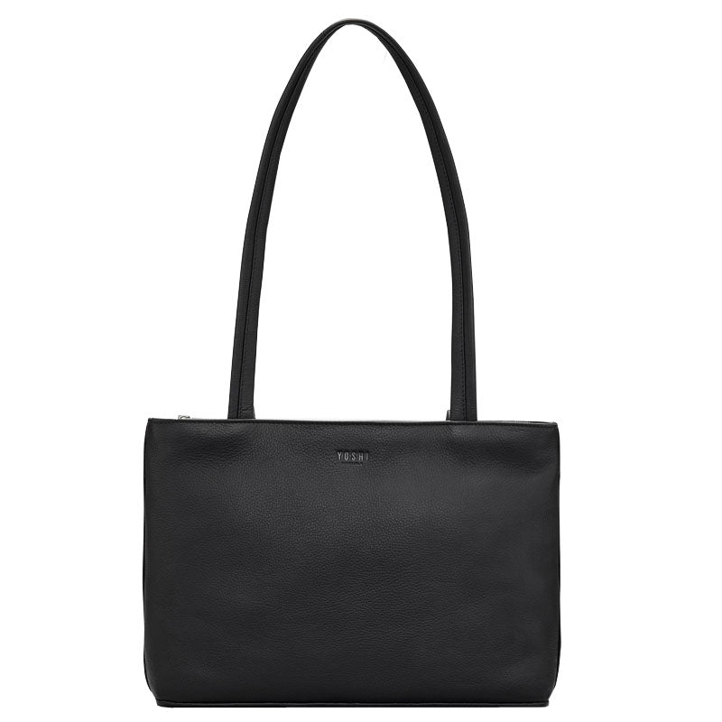 a1 Yoshi Black Soft Leather Shoulder Bag Work Bag Shopper