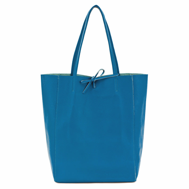 (a1) Your Bag Heaven Tote Bag Shopper Royal Blue Soft Leather